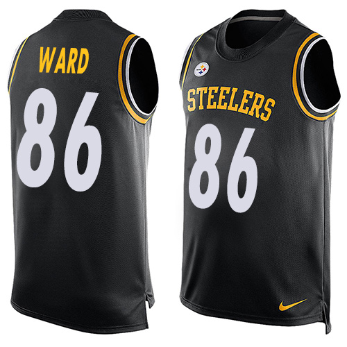 Men's Limited Hines Ward Nike Jersey Black - #86 Player Name & Number Tank Top NFL Pittsburgh Steelers